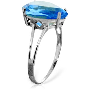 5 Carat 14K Solid White Gold Fire Buried In Snow Blue Topaz Ring