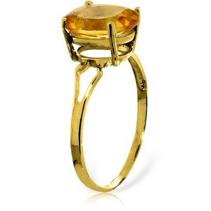 2.2 Carat 14K Solid Yellow Gold Exclamations Citrine Ring