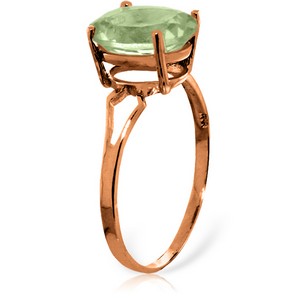 2.2 Carat 14K Solid Rose Gold Ring Checkerboard Cut Green Amethyst
