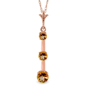 1.25 Carat 14K Solid Rose Gold Generosity Citrine Necklace