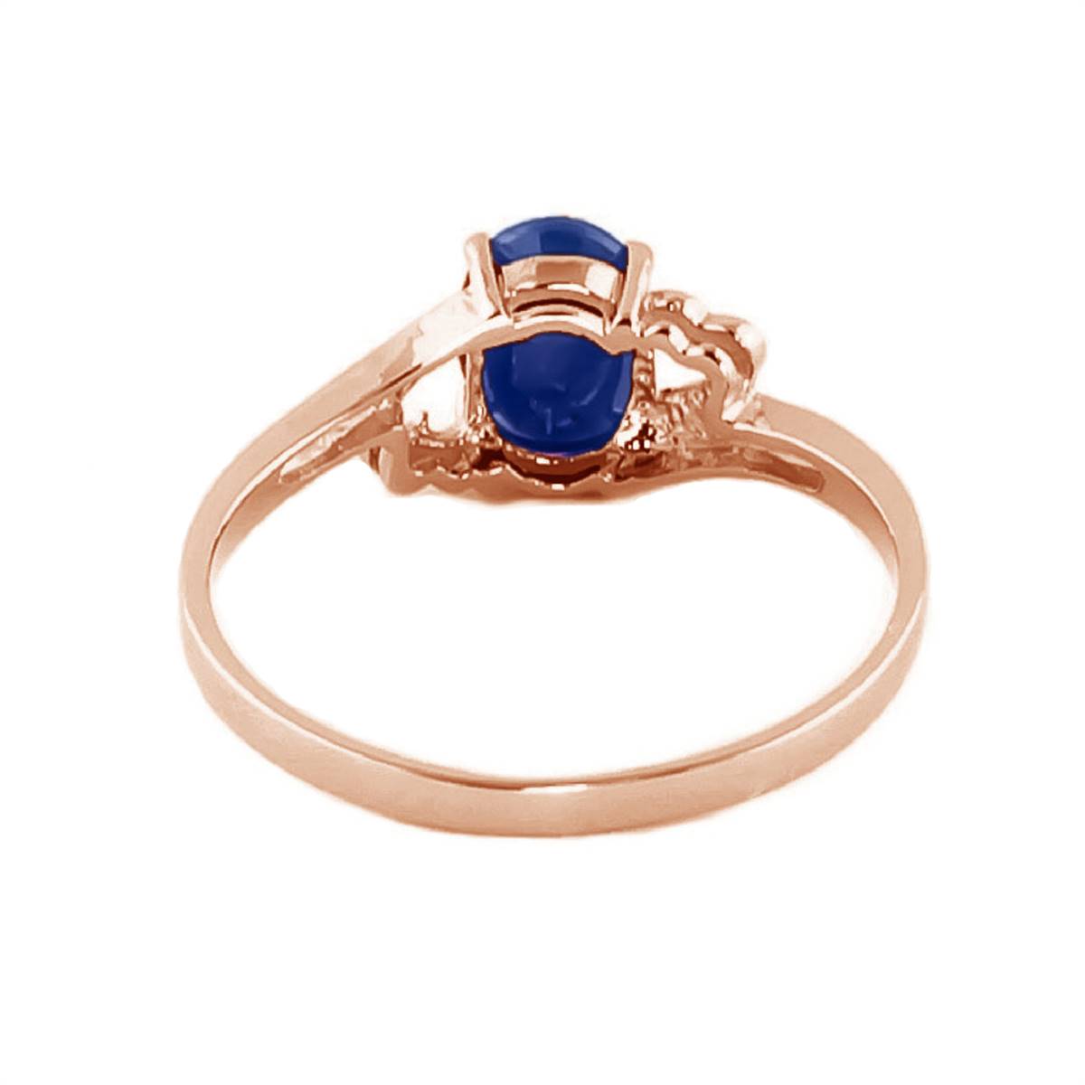 1 Carat 14K Solid Rose Gold Rings Natural Sapphire