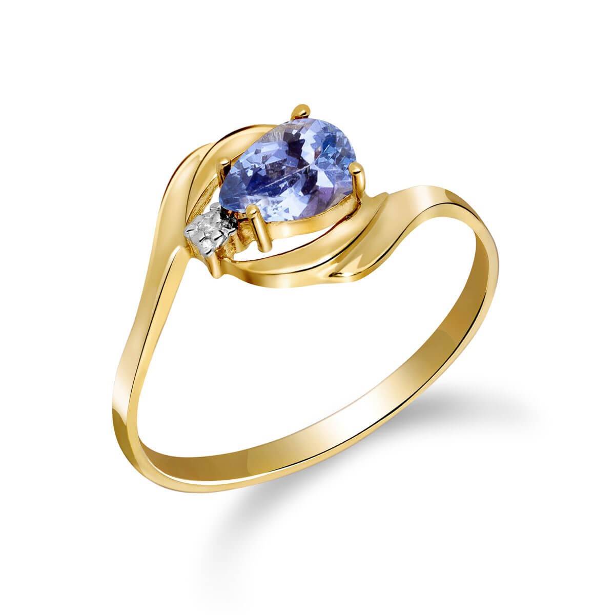 0.51 Carat 14K Solid Yellow Gold Daffodil Delight Tanzanite Diamond Ring