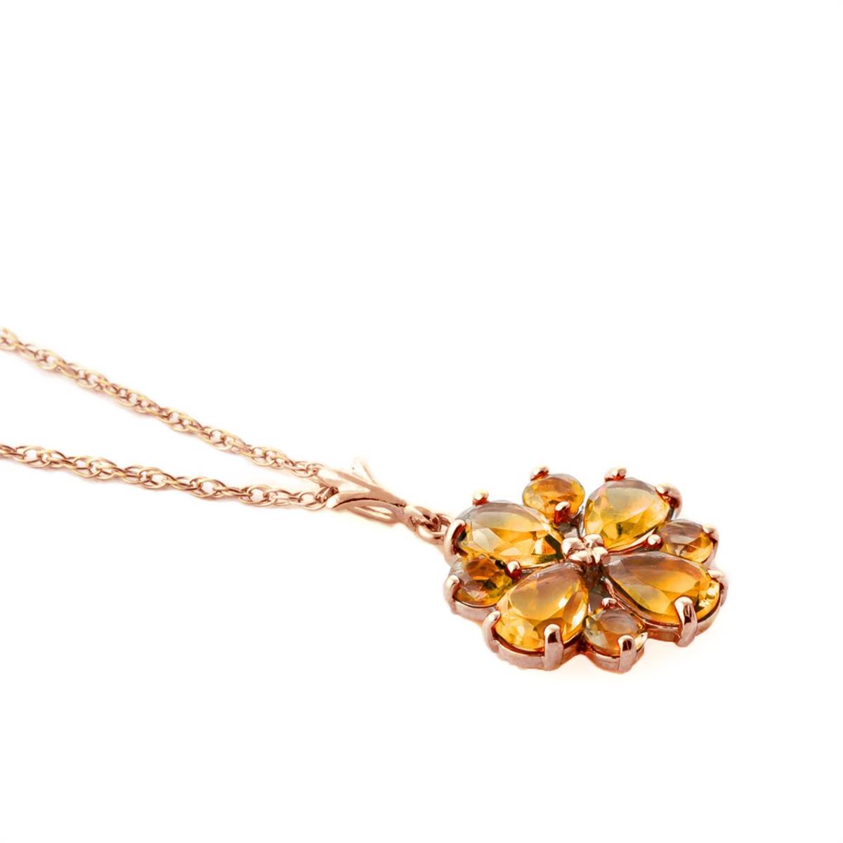 2.43 Carat 14K Solid Rose Gold Autumn Citrine Necklace
