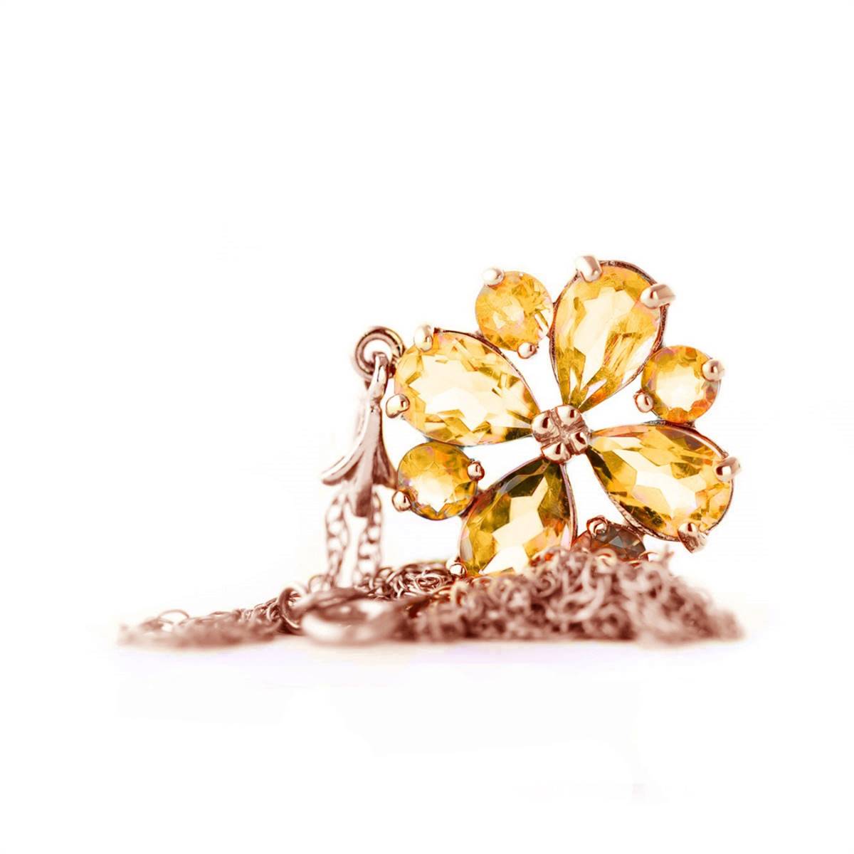 2.43 Carat 14K Solid Rose Gold Autumn Citrine Necklace