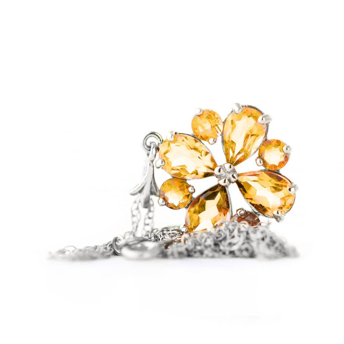 2.43 Carat 14K Solid White Gold Just Before Dawn Citrine Necklace