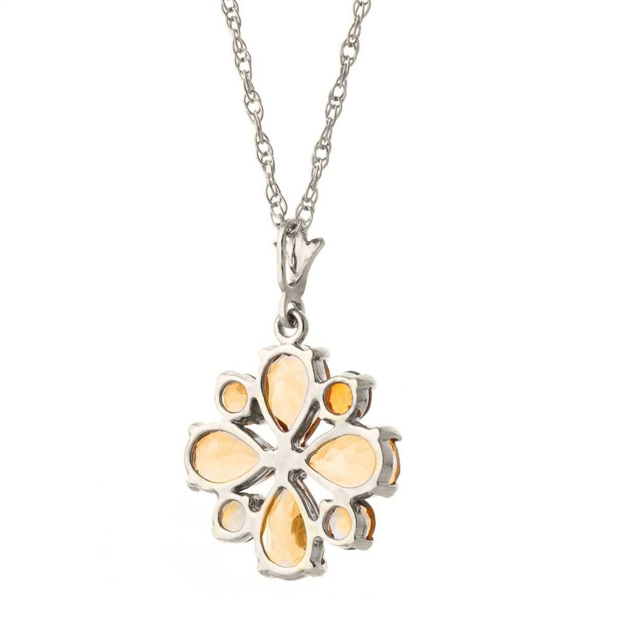 2.43 Carat 14K Solid White Gold Just Before Dawn Citrine Necklace