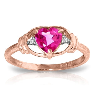 0.96 Carat 14K Solid Rose Gold Glory Pink Topaz Diamond Ring