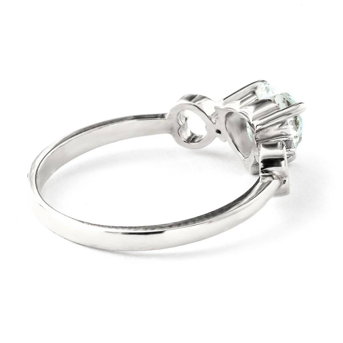 0.96 Carat 14K Solid White Gold Precious Illusions Aquamarine Diamond Ring
