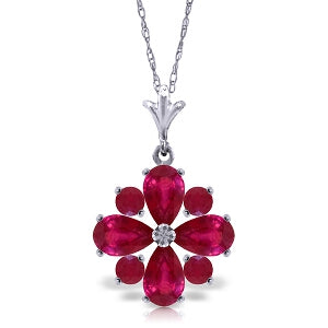 2.23 Carat 14K Solid White Gold Invincible Ruby Necklace