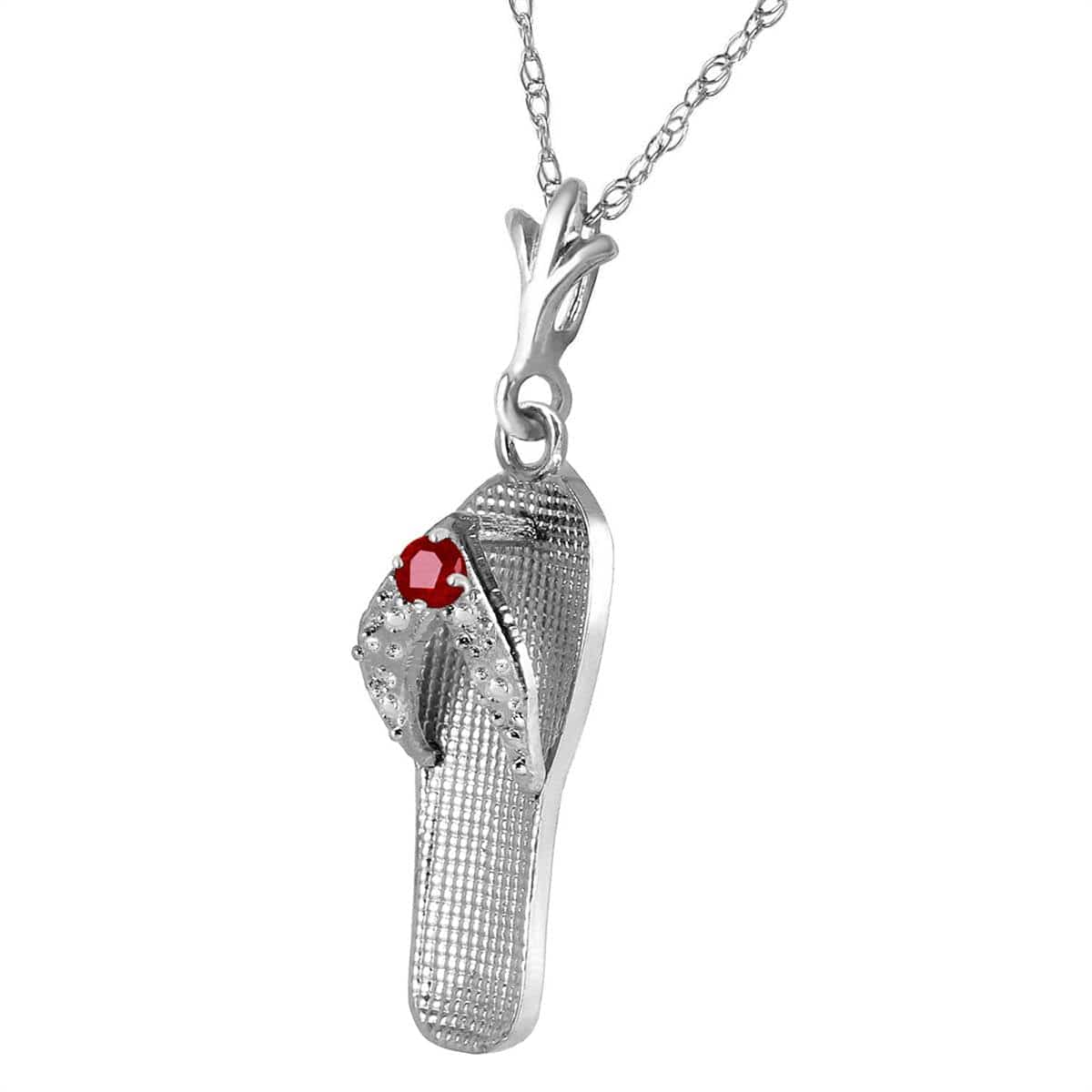 0.02 Carat 14K Solid White Gold Shoes Necklace Natural Diamond