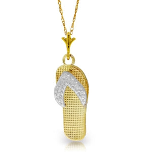 14K Solid Yellow Gold Shoes Necklace