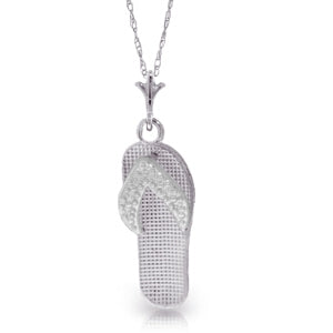 14K Solid White Gold Shoes Necklace