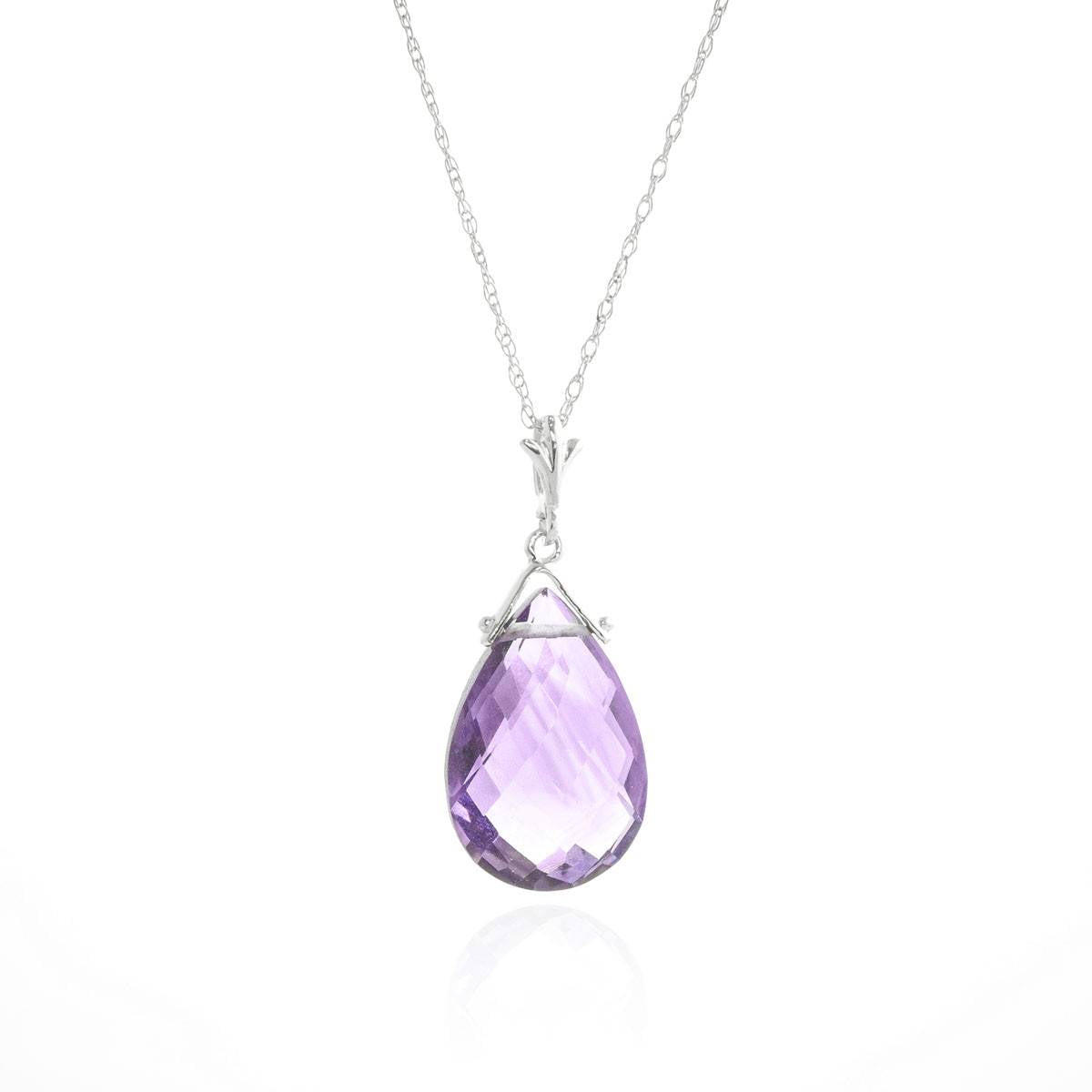 5.1 Carat 14K Solid White Gold North Wind Amethyst Necklace