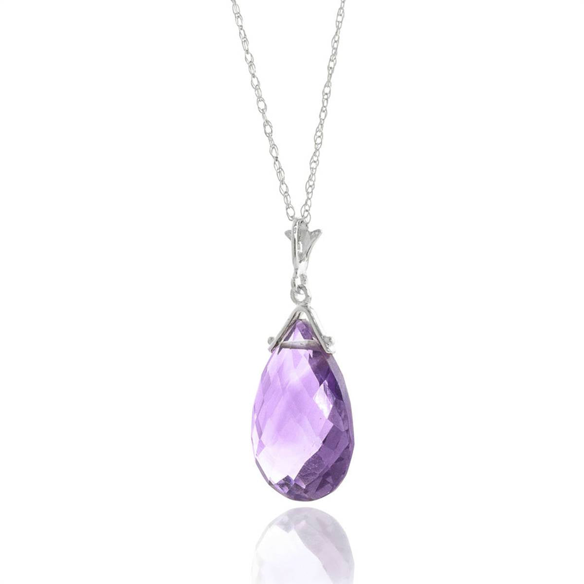 5.1 Carat 14K Solid White Gold North Wind Amethyst Necklace