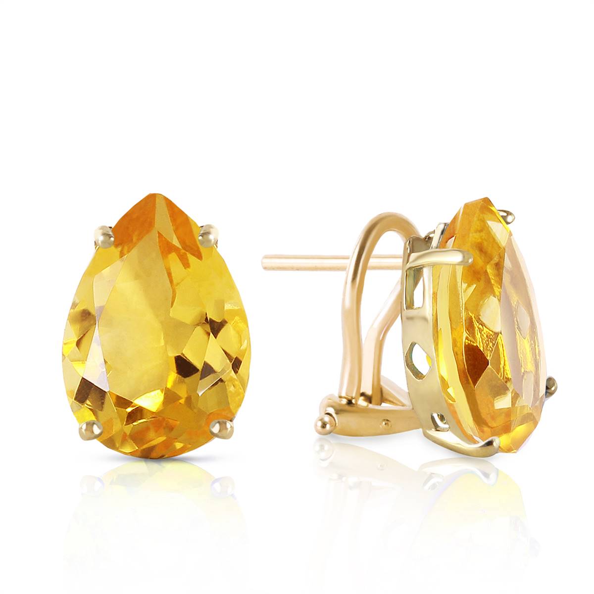 10 Carat 14K Solid Yellow Gold Inspiration Citrine Earrings