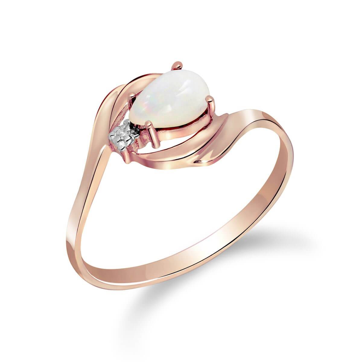 0.26 Carat 14K Solid Rose Gold Ring Natural Diamond Opal