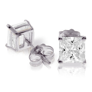 4 Carat 14K Solid White Gold Ecstacy Cubic Zirconia Earrings