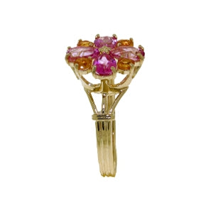 2.43 Carat 14K Solid Yellow Gold Ring Natural Pink Topaz Citrine