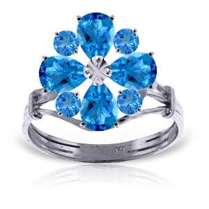 2.43 Carat 14K Solid White Gold All The Time Blue Topaz Ring