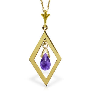 0.7 Carat 14K Solid Yellow Gold Loving Arms Amethyst Necklace