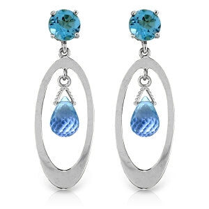 2.4 Carat 14K Solid Yellow Gold Thing Called Life Blue Topaz Earrings