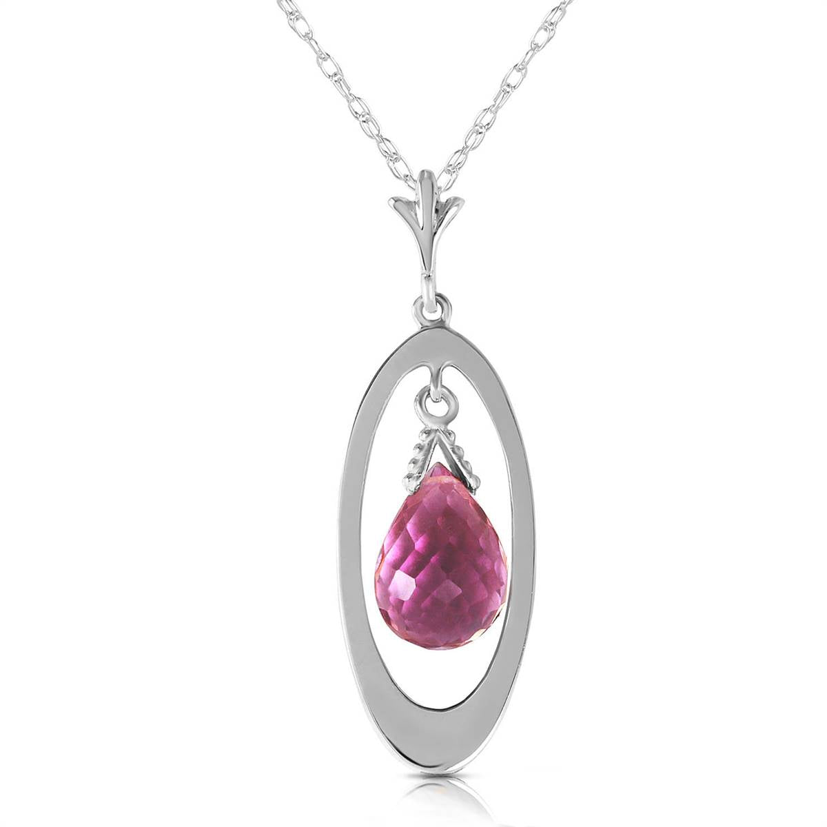0.7 Carat 14K Solid White Gold Life's Pleasure Amethyst Necklace
