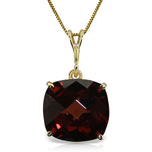 4.5 Carat 14K Solid Yellow Gold Necklace Natural Checkerboard Cut Garnet