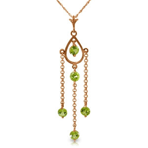 14K Solid Rose Gold Peridot Necklace Jewelry Class Limited Edition