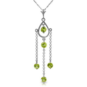 1.5 Carat 14K Solid White Gold Heartstruck Peridot Necklace