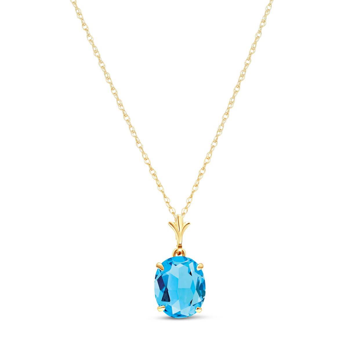 3.12 Carat 14K Solid Yellow Gold Envision Blue Topaz Necklace