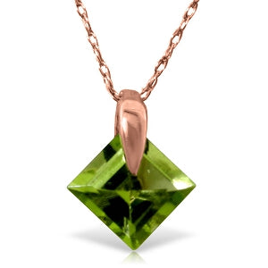 14K Solid Rose Gold Peridot Necklace Certified Series Deluxe