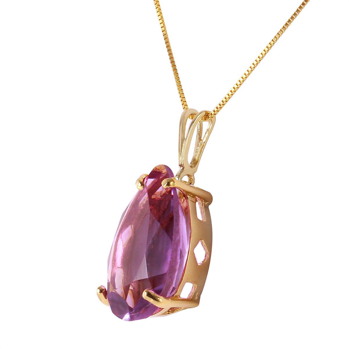 5 Carat 14K Solid Yellow Gold Reality Bites Amethyst Necklace