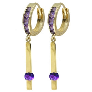 1.35 Carat 14K Solid Yellow Gold Worthwhile Amethyst Earrings