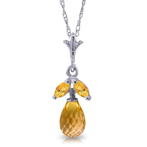 1.7 Carat 14K Solid White Gold In The Details Citrine Necklace