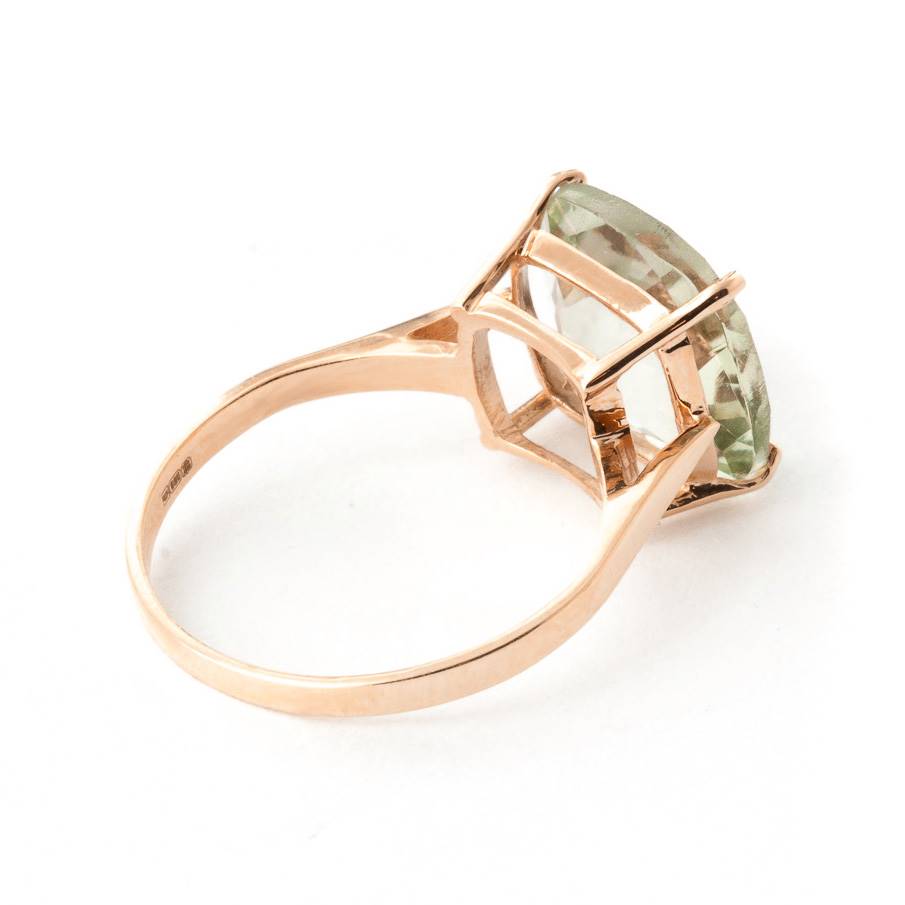 3.6 Carat 14K Solid Rose Gold Spellbound Green Amethyst Ring