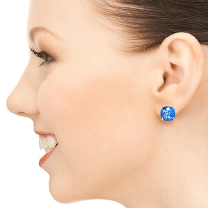 7.2 Carat 14K Solid Yellow Gold Provocative Blue Topaz Earrings