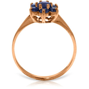 14K Solid Rose Gold Ring w/ Natural Sapphires