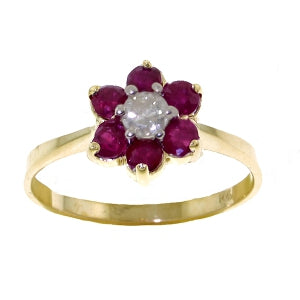 0.5 Carat 14K Solid Yellow Gold Offering Reassurance Ruby Diamond Ring
