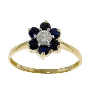 0.5 Carat 14K Solid Yellow Gold Can't Dictate Love Sapphire Diamond Ring