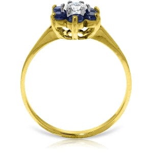 0.5 Carat 14K Solid Yellow Gold Can't Dictate Love Sapphire Diamond Ring