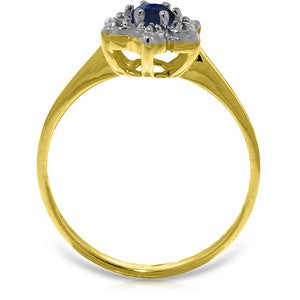 0.19 Carat 14K Solid Yellow Gold Lorraine Sapphire Diamond Ring