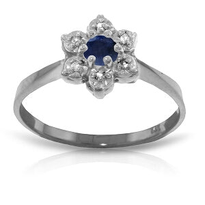 0.19 Carat 14K Solid White Gold Awaken To It Sapphire Diamond Ring