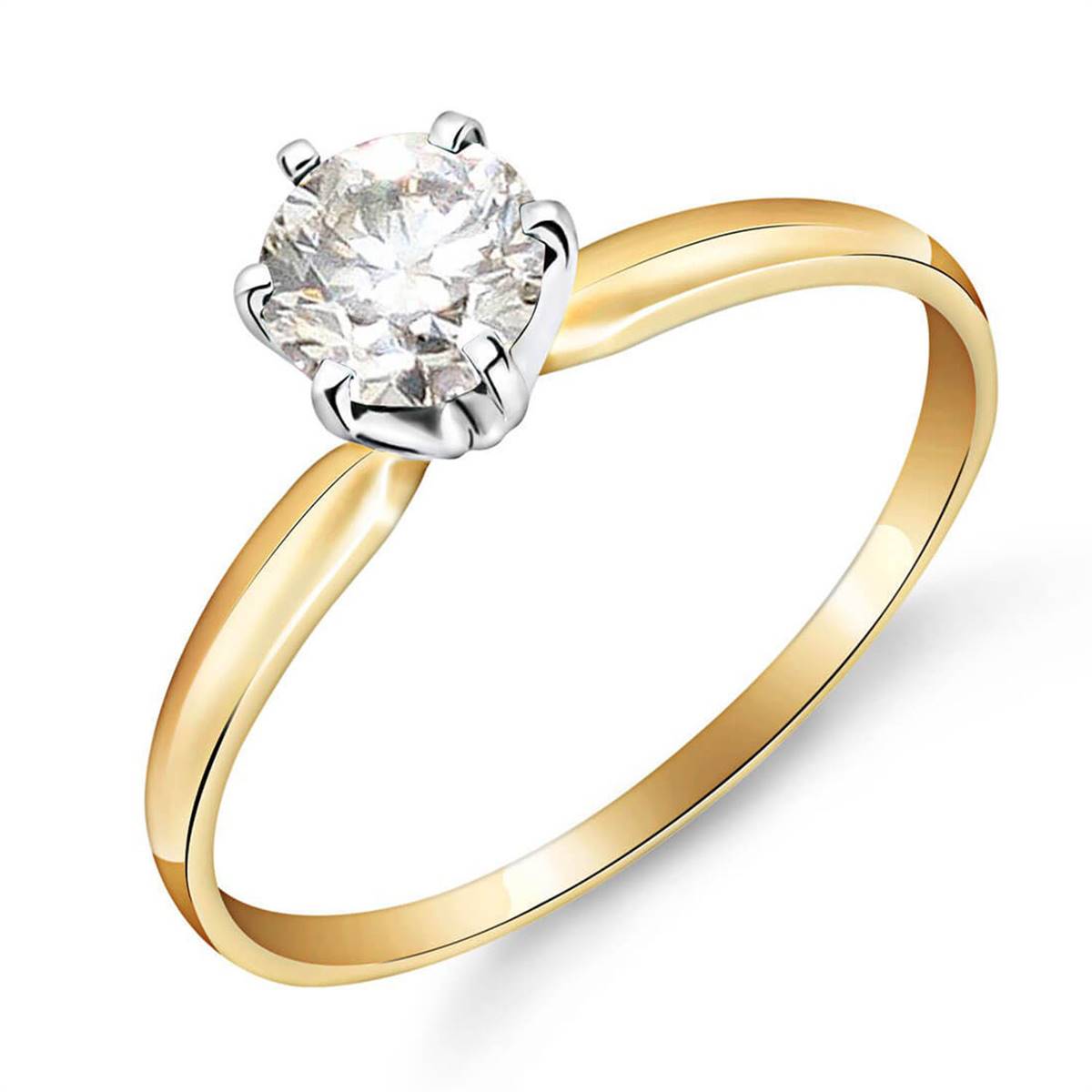 0.5 Carat 14K Solid Yellow Gold Solitaire Ring 0.50 Carat Natural Diamond