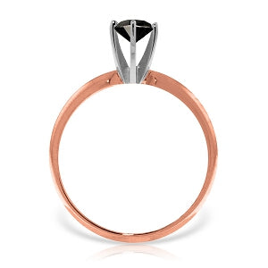 14K Solid Rose Gold Solitaire Ring w/ 0.50 Carat Black Diamond