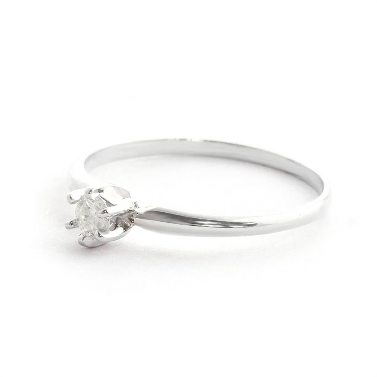 0.15 Carat 14K Solid White Gold Solitaire Ring 0.15 Carat Natural Diamond
