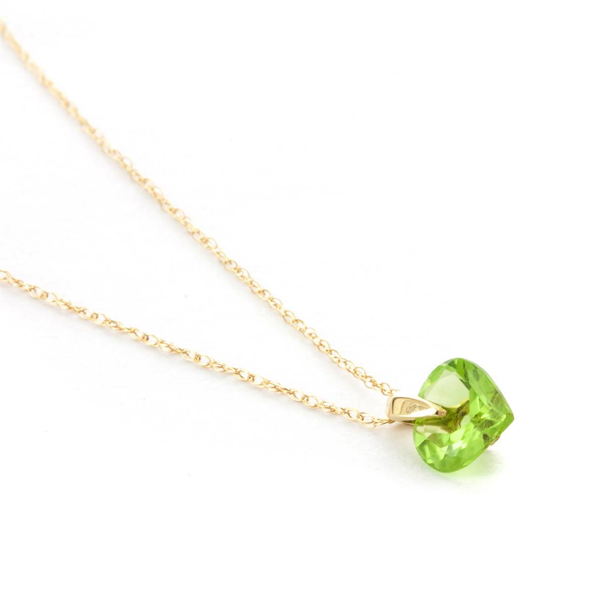 1.15 Carat 14K Solid Yellow Gold Recollections Of Love Peridot Necklace