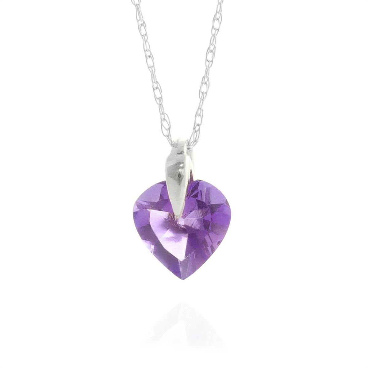 1.15 Carat 14K Solid White Gold Joy Makes Sounds Amethyst Necklace