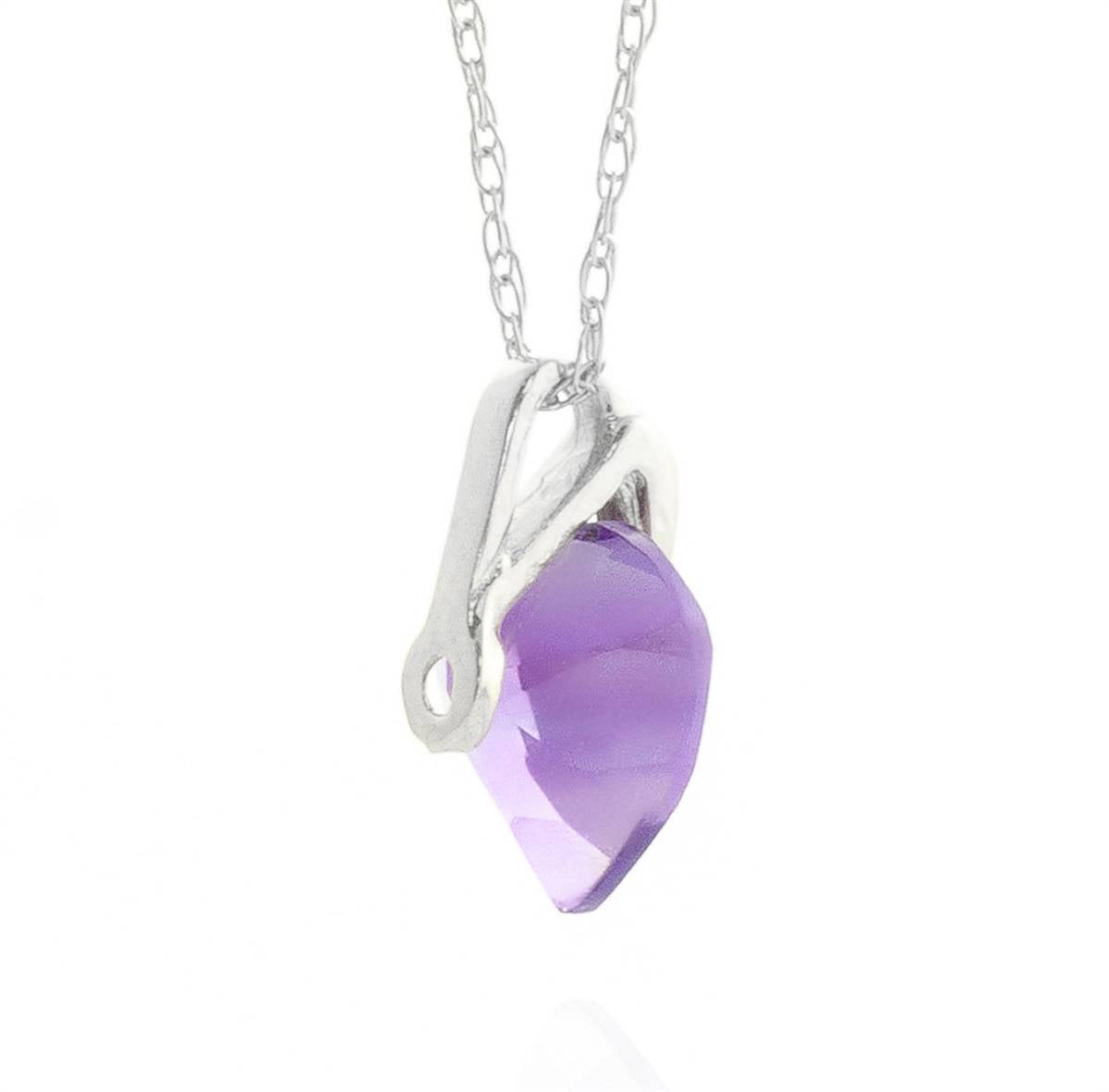 1.15 Carat 14K Solid White Gold Joy Makes Sounds Amethyst Necklace