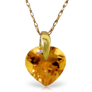 1.15 Carat 14K Solid Yellow Gold Sparks And Flames Citrine Necklace