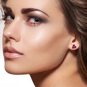 1.5 Carat 14K Solid White Gold Best Look Ruby Earrings